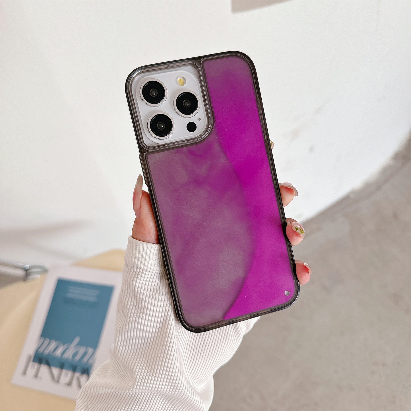 Luminous Quicksand iPhone Case — Glow-in-the-Dark Liquid Glitter, Five Signature Colors