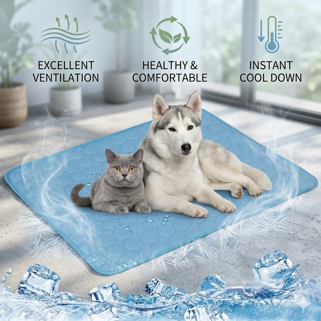 The Ice Silk Pet Cooling Mat — Effortless Comfort for Every Season