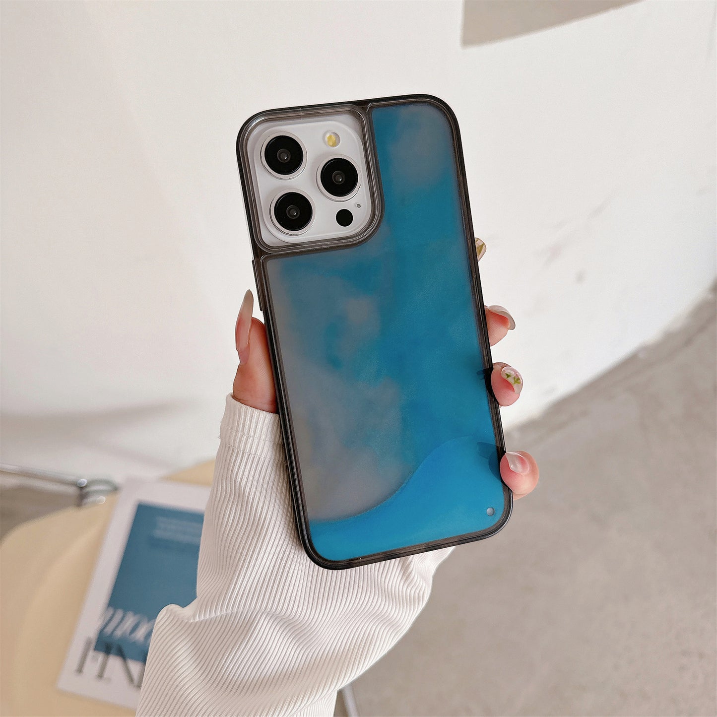 Luminous Quicksand iPhone Case — Glow-in-the-Dark Liquid Glitter, Five Signature Colors
