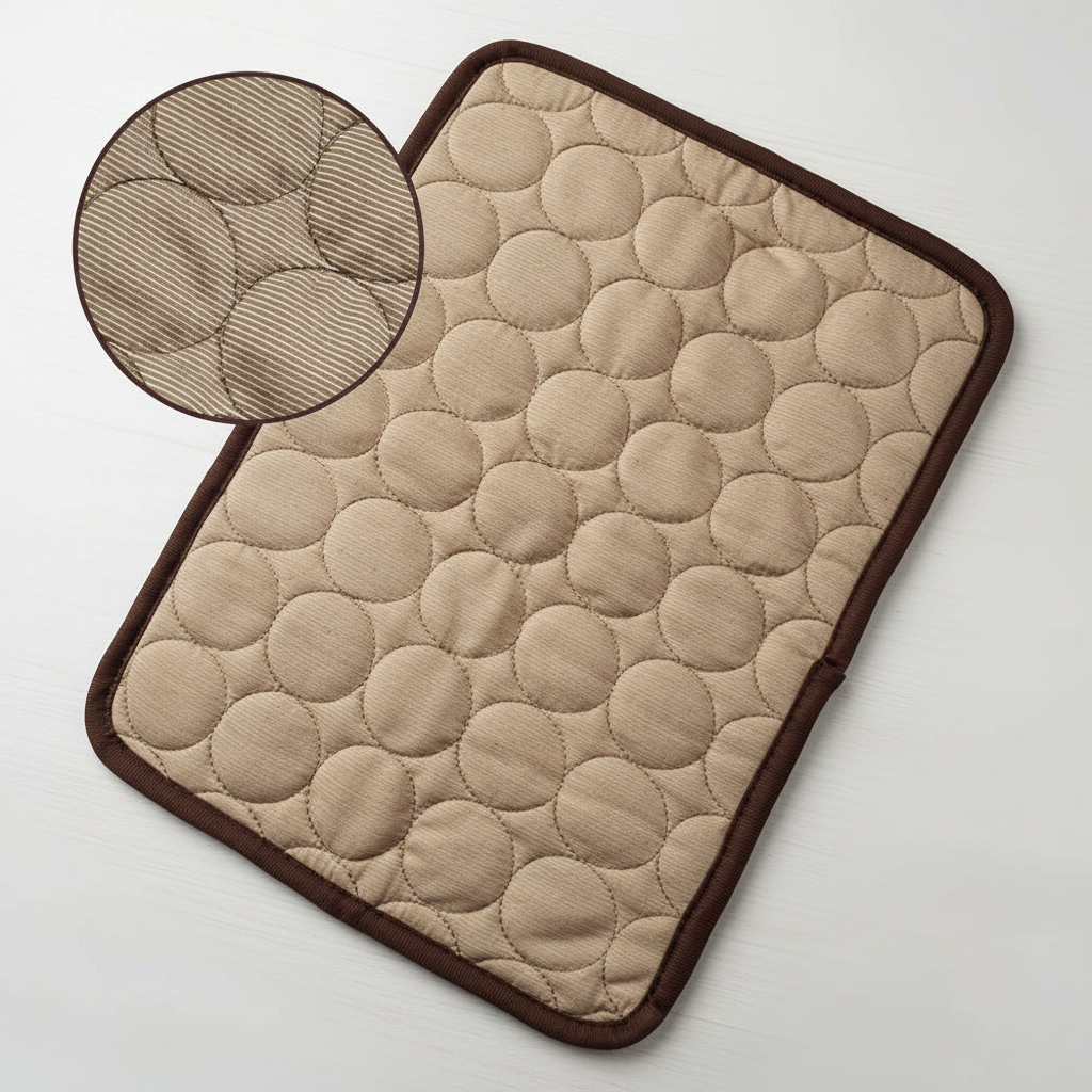 Luxury Ice Silk Pet Cooling Mat – Brown